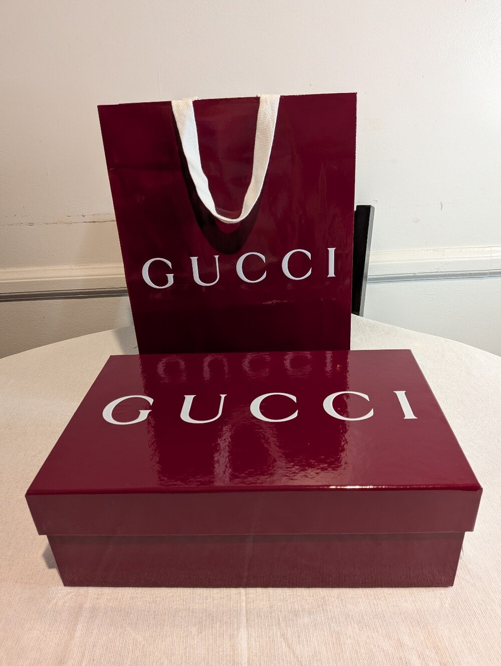 Gucci Empty Shoe Box with Shopping Bag